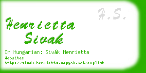 henrietta sivak business card