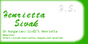 henrietta sivak business card